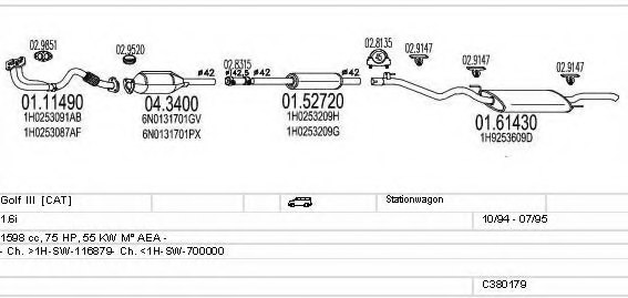 MTS C380179002982 Exhaust System